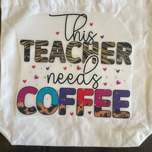White Teacher Tote Bag